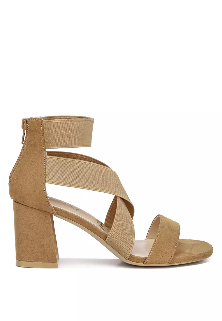 Discount on London Rag  shoes - SKU: Tan Recycled Micro Suede Block Sandals