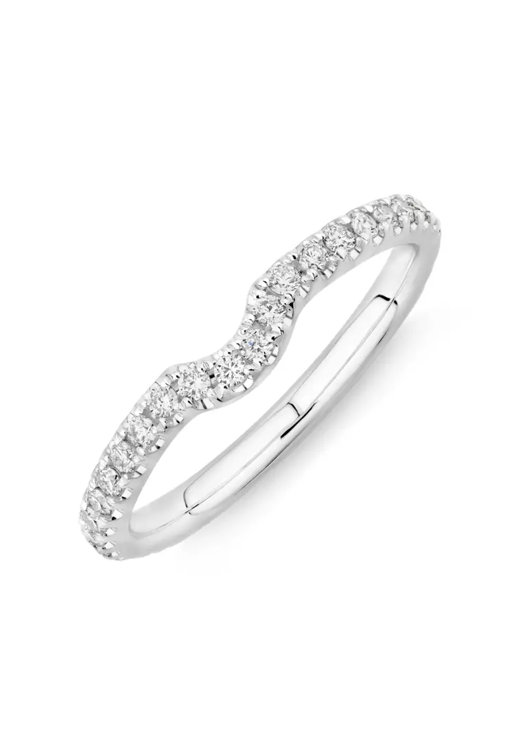 White gold sales pave wedding band
