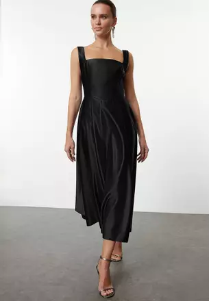 Women's Long Velvet Wrap Dress With Slit & Waist Tie - Cocktail, Prom, Formal Evening Gown