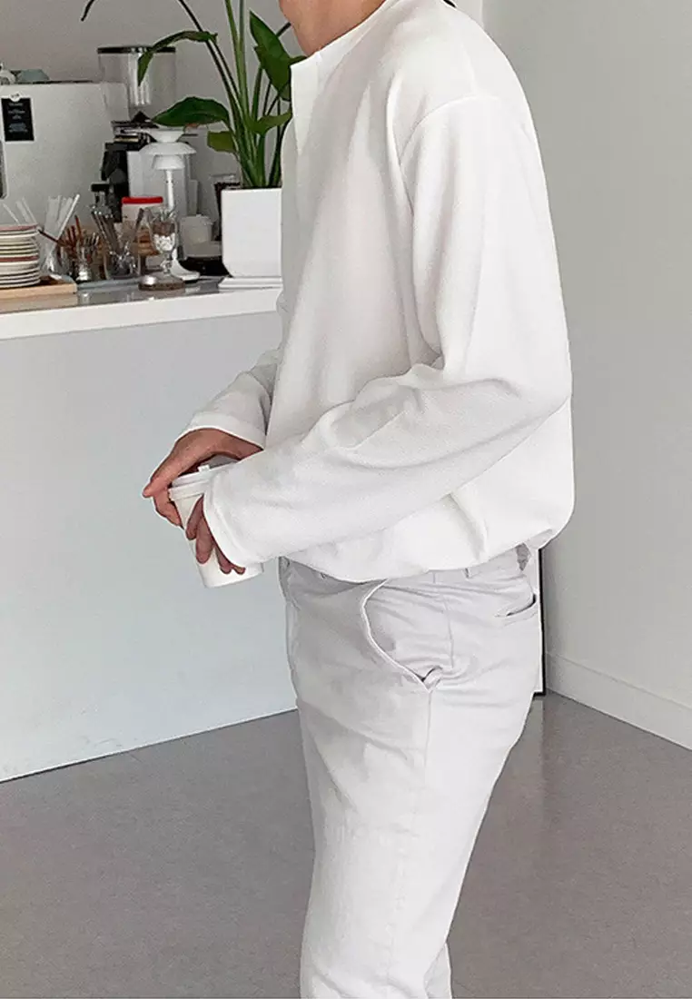 Casual Texture Long-sleeve T-shirt‌ ‌MYQ8951