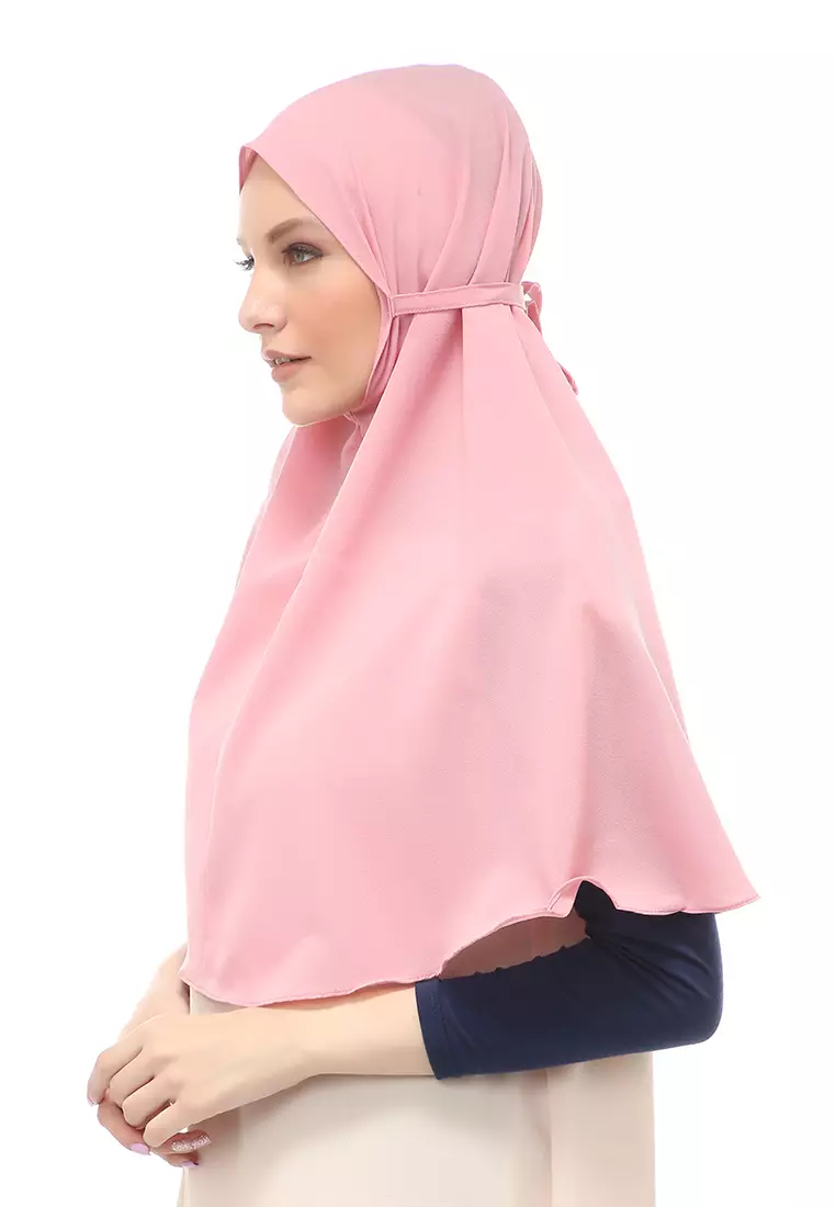 Tamara Jilbab Muslimah Wanita Motif Polos Relaxed Fit - Dusty Pink