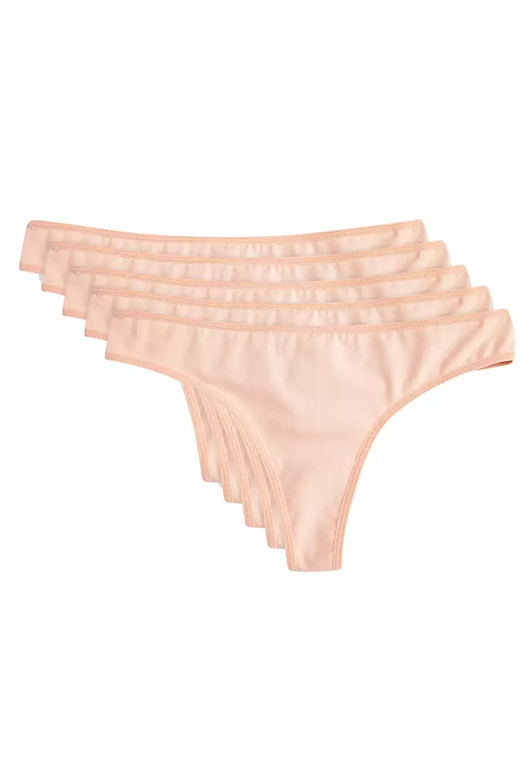 5-Pack of Cotton Thong Panties for Women by No Malaysia