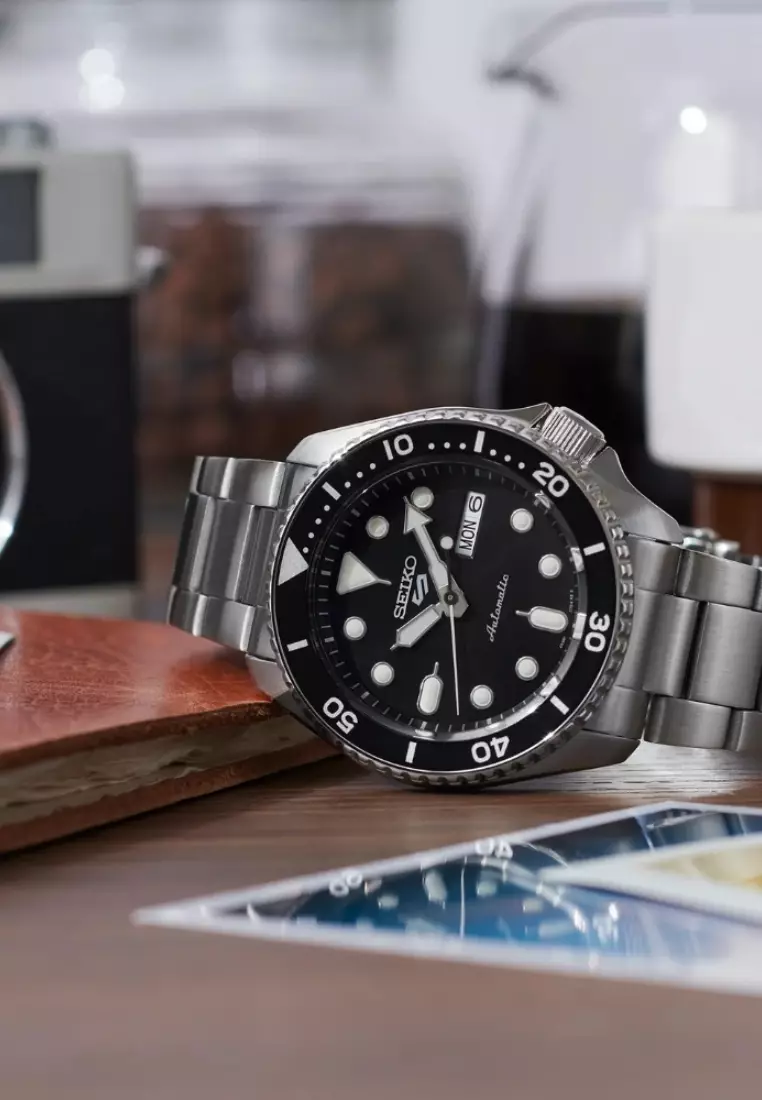 Seiko 5 Sports SKX Series Black Dial Stainless Steel Band Automatic Watch SRPD55K1