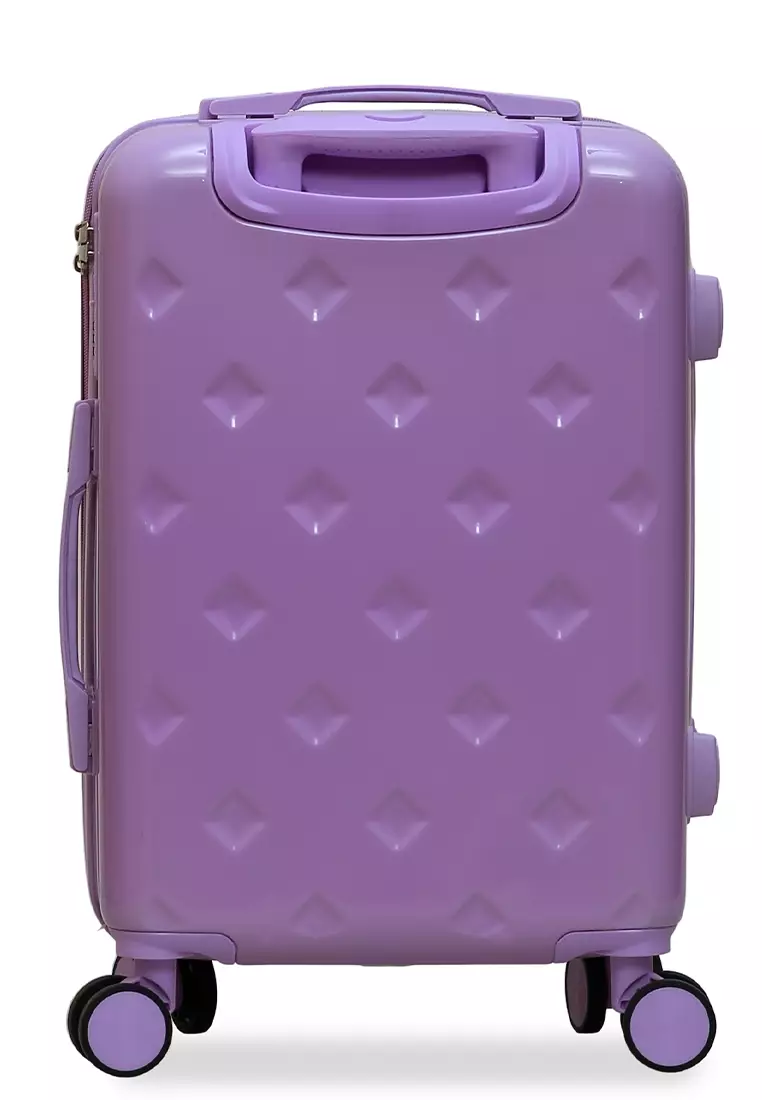 Carlton Koper Size 20inch Diamond Zipper 3 Number Combination Suitcase Unisex Material Fiber ORIGINAL - Lilac