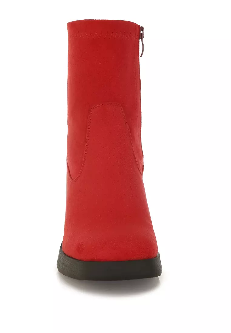 Microfiber Sock Boots In Red