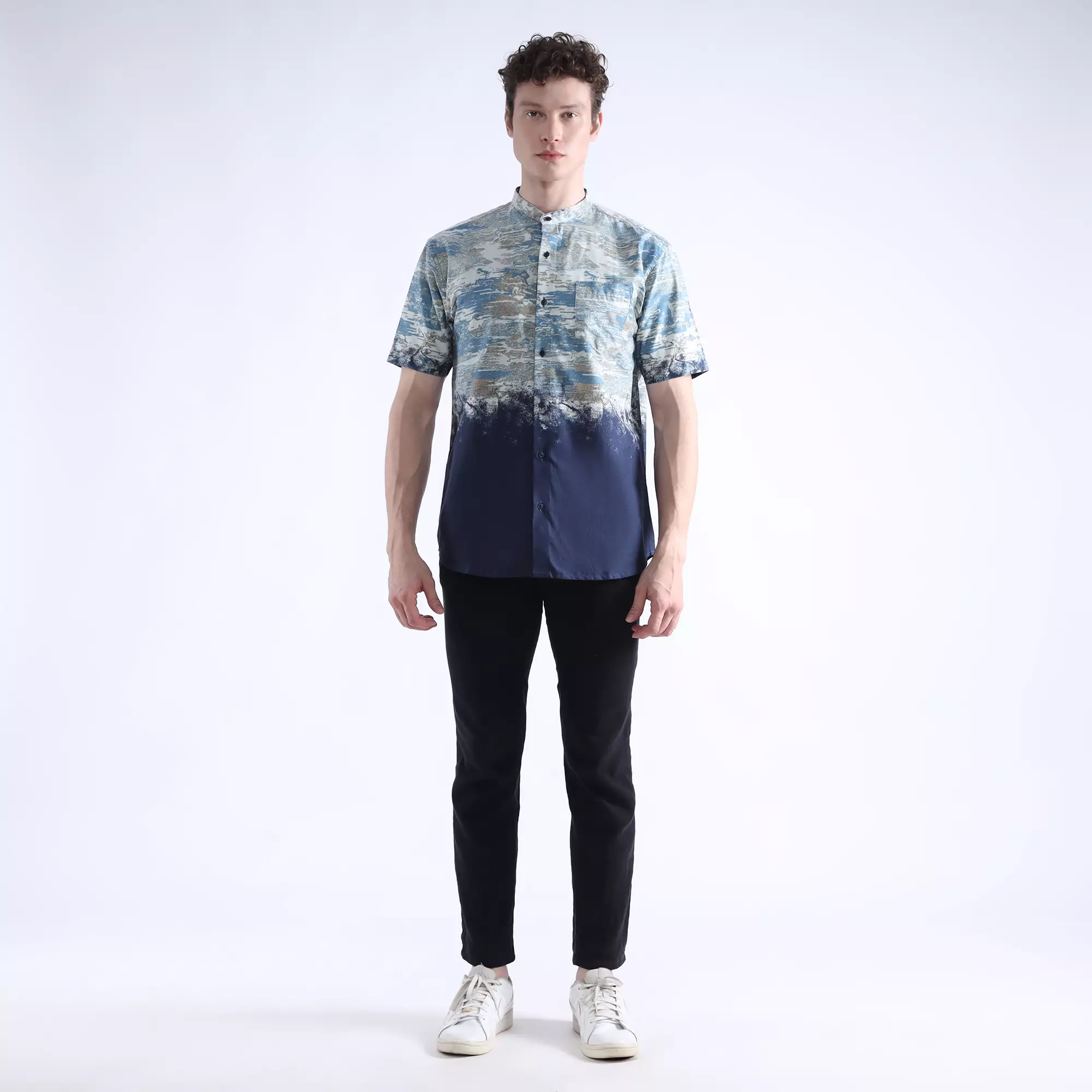 LARUSSO Dawn of Time - Kemeja Koko Printing Pria Lengan Pendek - RITGO