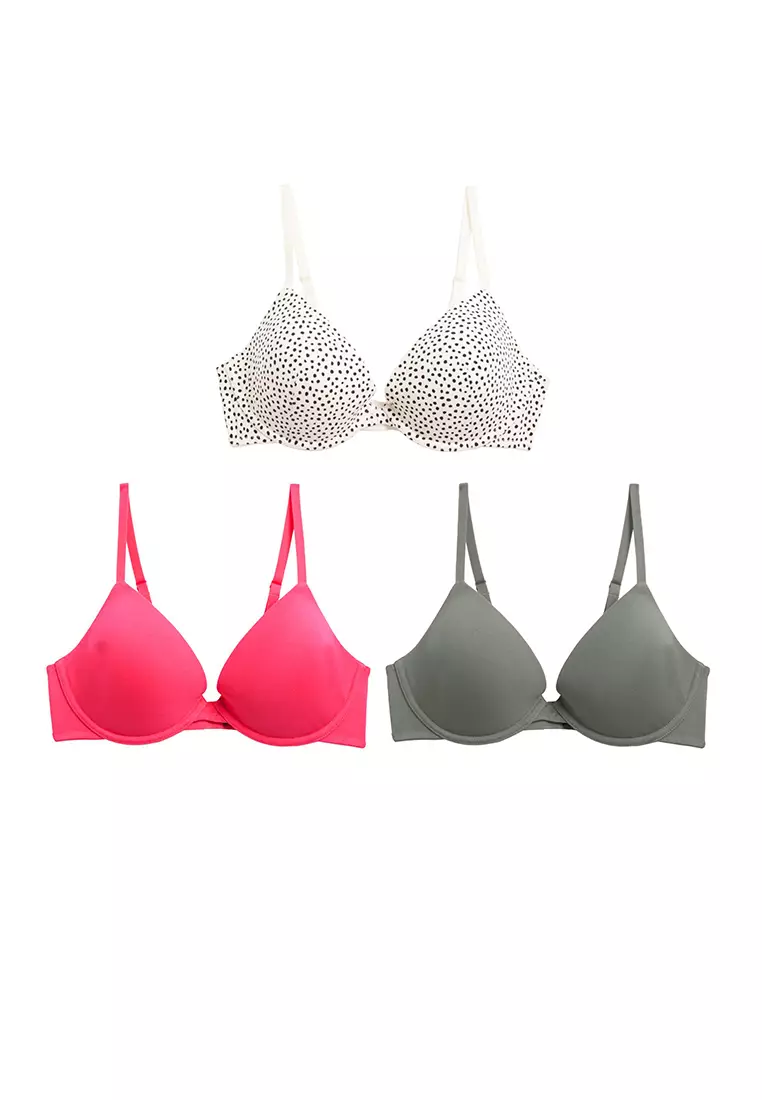 MARKS & SPENCER M&S 3pk Wired Plunge T-Shirt Bras A-E - T33/0308P