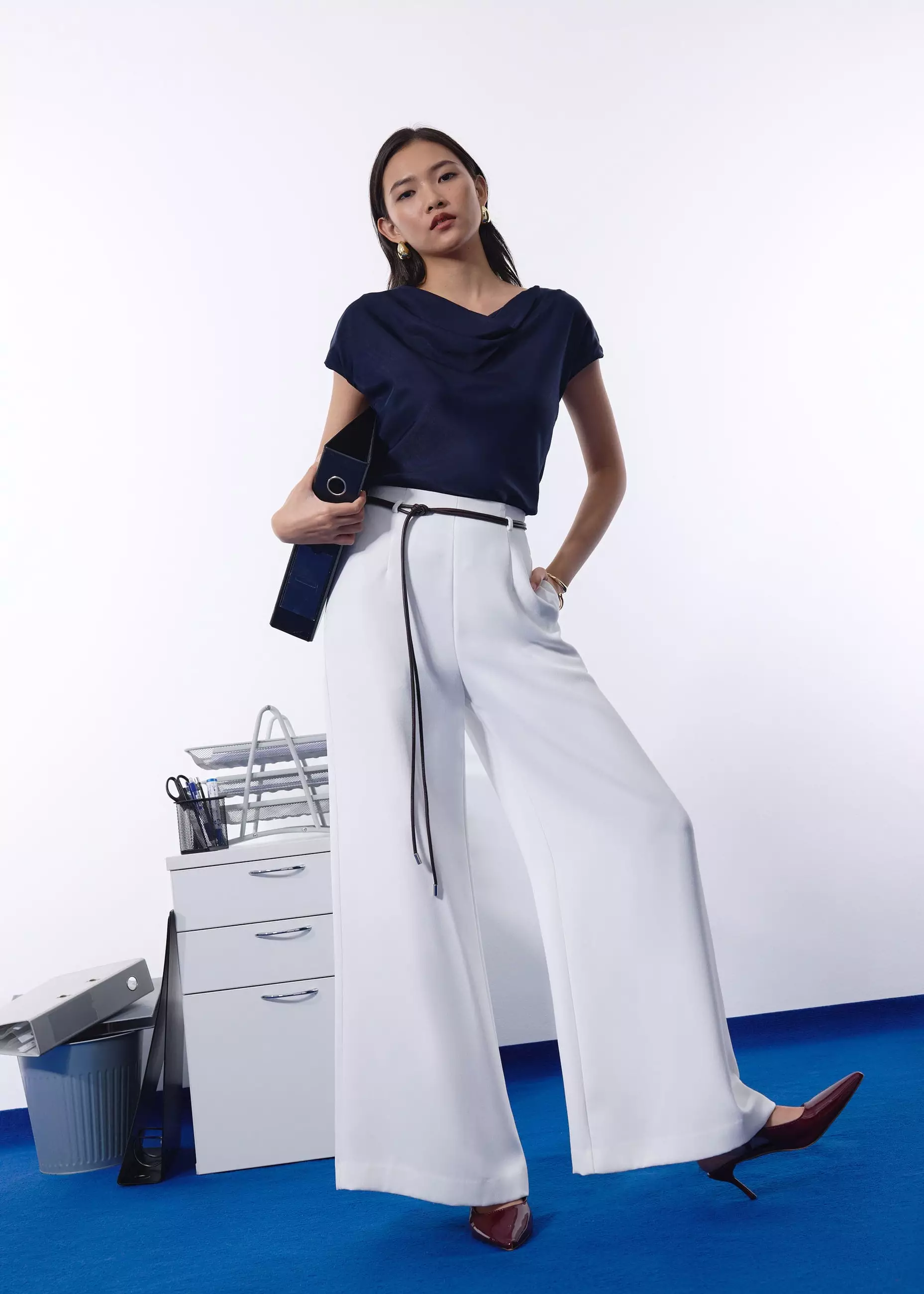 Celana Panjang Wanita - Leggy™ Jules Tailored Crepe Palazzo Pants