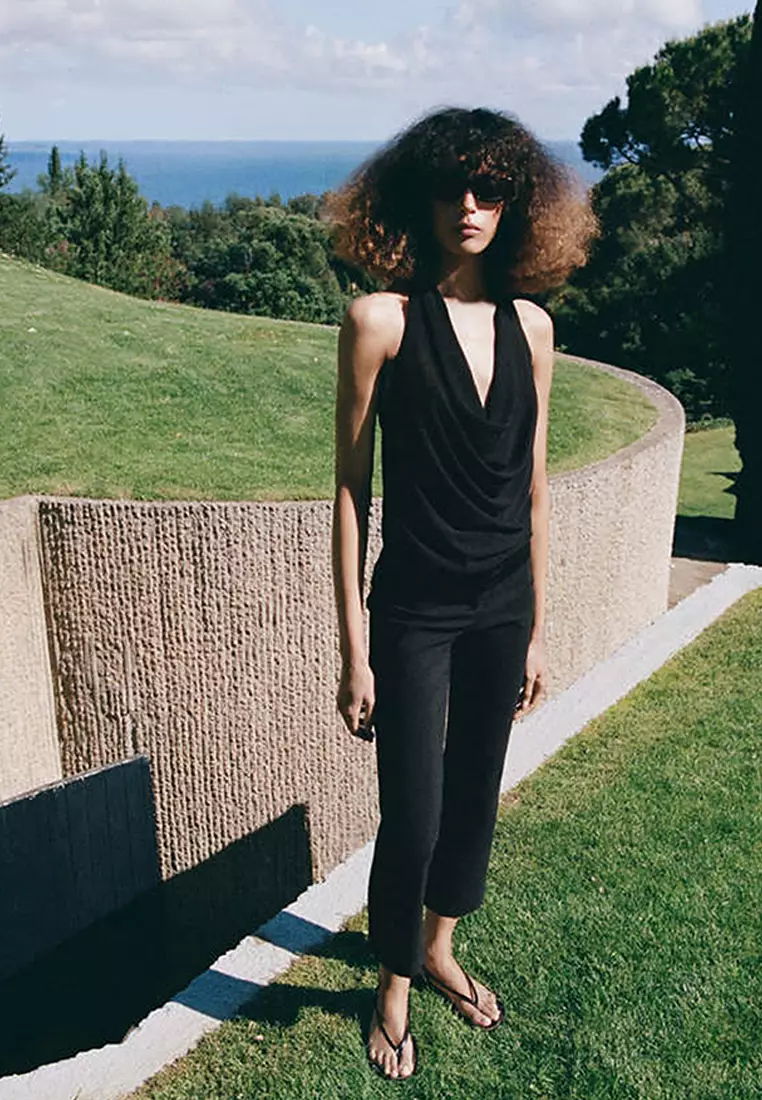 Fine-Knit Draped Top