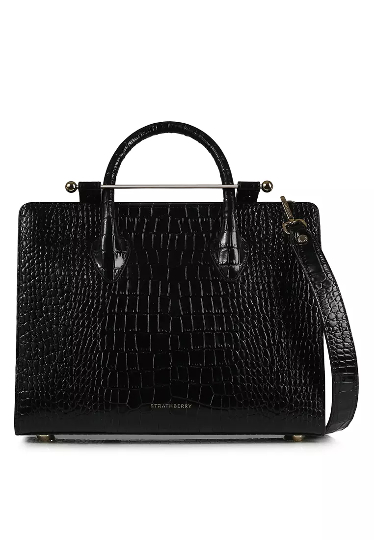 Strathberry midi top tote black
