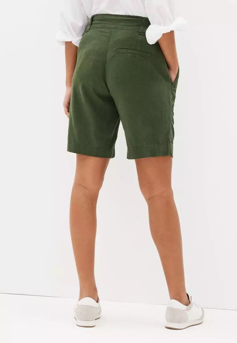 khaki colored shorts for women