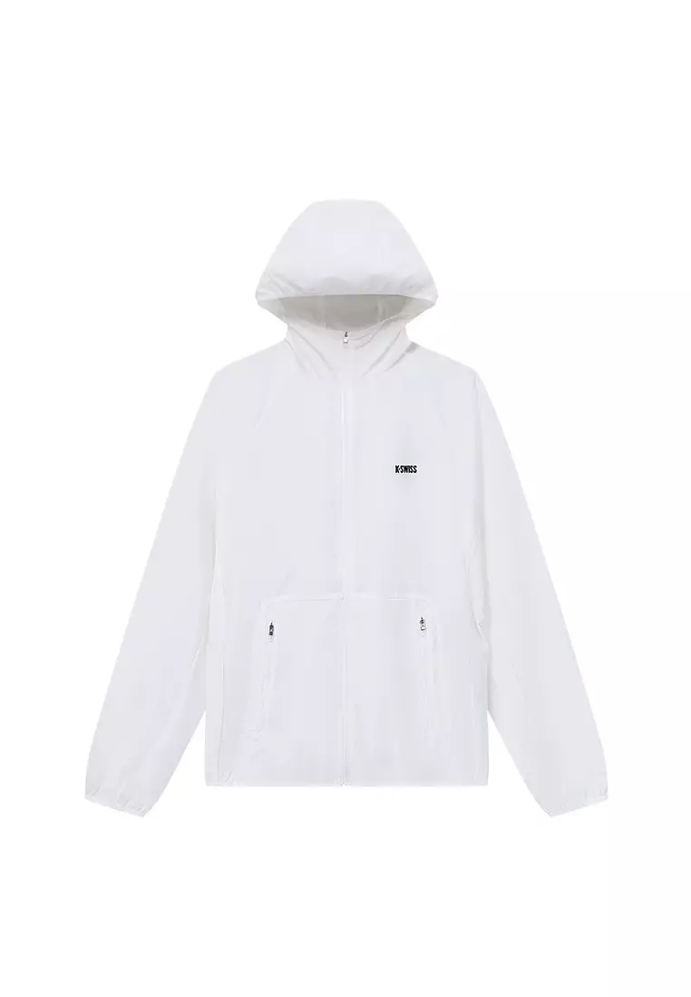 WOMEN'S K-SWISS LOGO STAND COLLAR HOODED JACKET