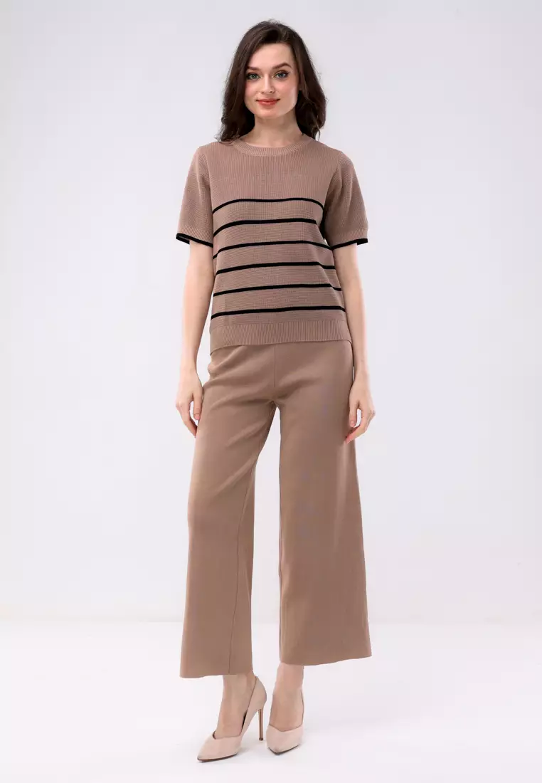 Ladies Knitted 2 In 1 Blouse & Pants