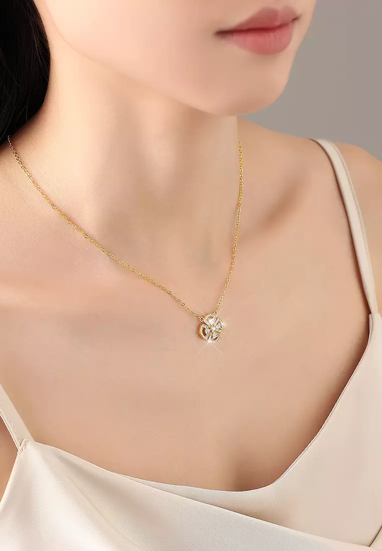 Kalung Wanita Korea Fashion Titanium Berlian Anti Pudar Kalung Cewek Necklaces