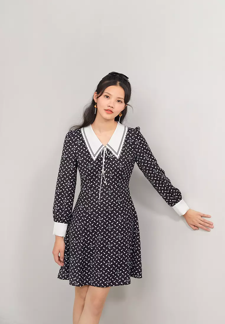 Lollipop Prints V-Neck Mini Dress