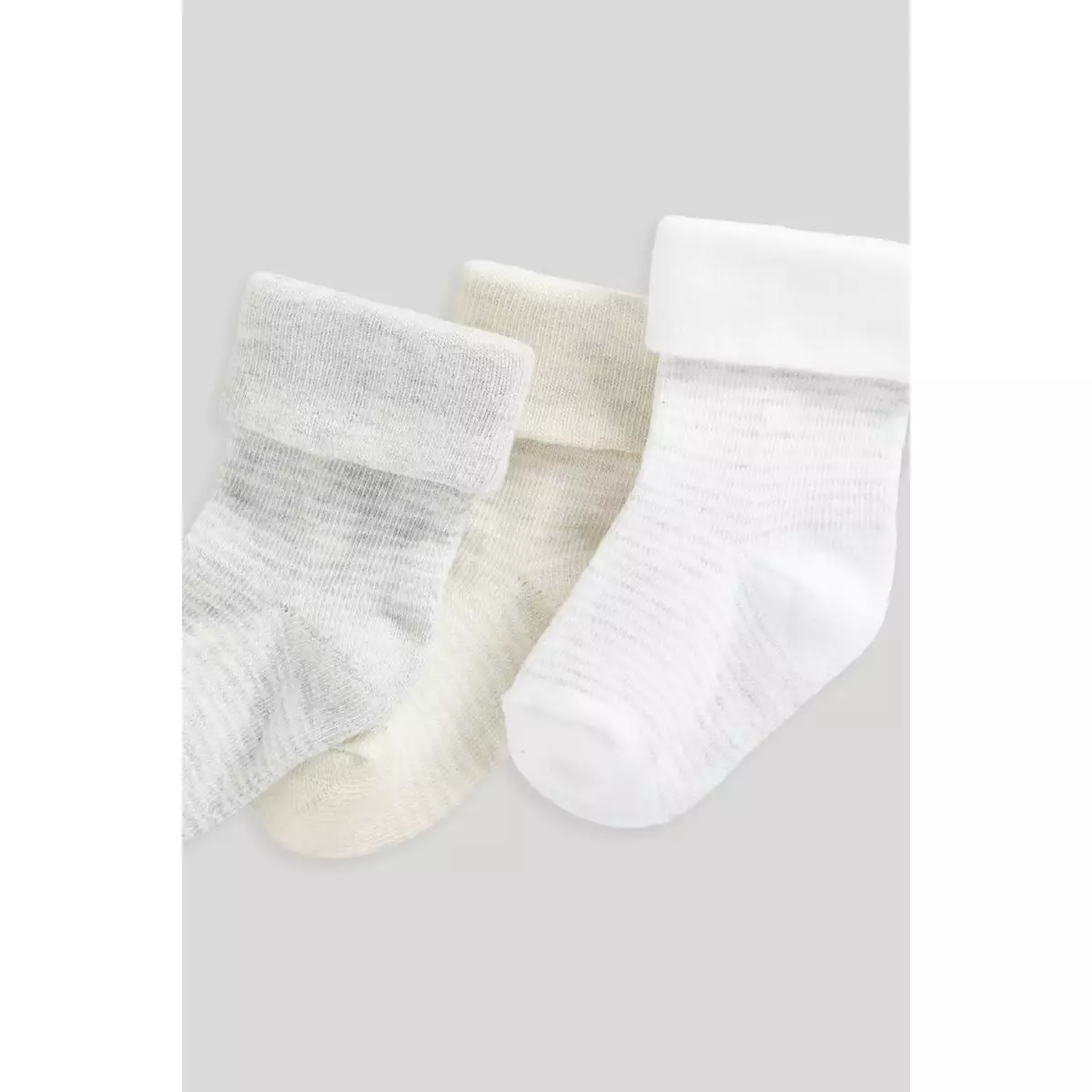 Mothercare Striped Turn-Over-Top Baby Socks - 5 Pack - Kaos Kaki Bayi Laki-laki (Abu-abu)