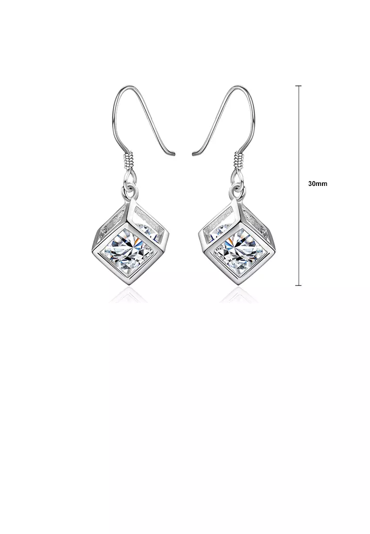Geometric square earrings sale