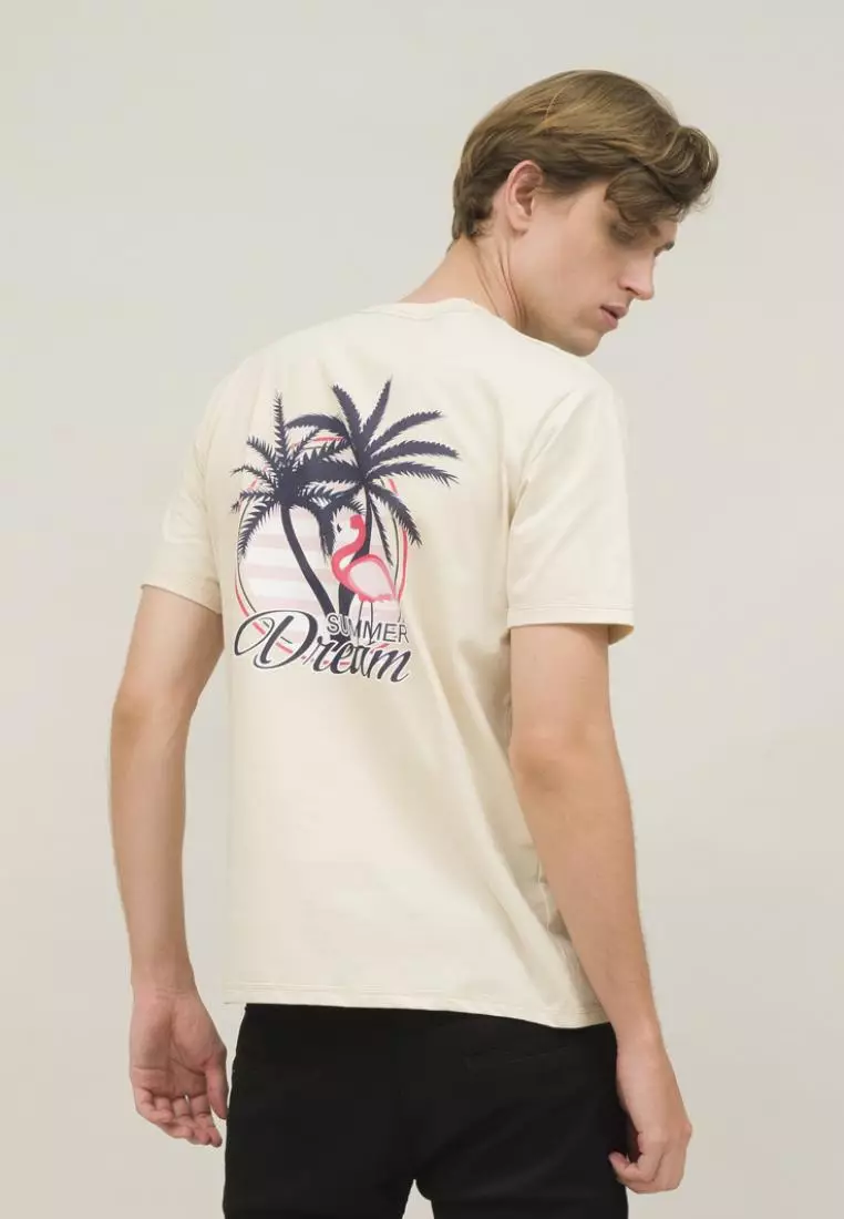 kaos pria unisex cream t shirt flamingo ada size JUMBO houseofcuff