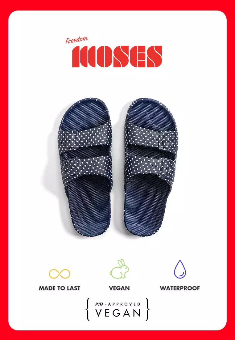 Discount on Freedom Moses  shoes - SKU: Freedom Moses Kids Dots White Navy