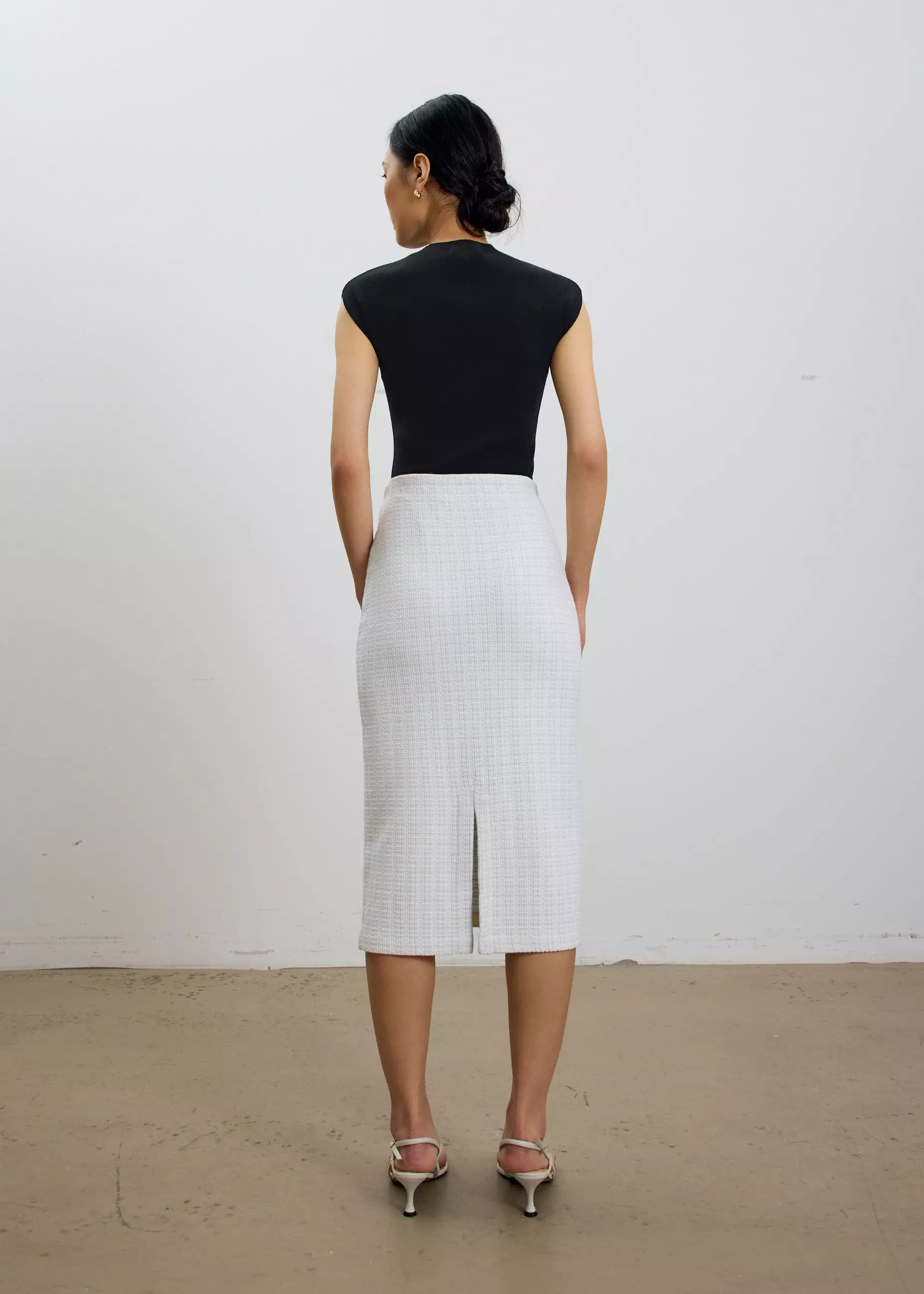 Rok Wanita - Yoko Elastic Textured Knit Midi Skirt