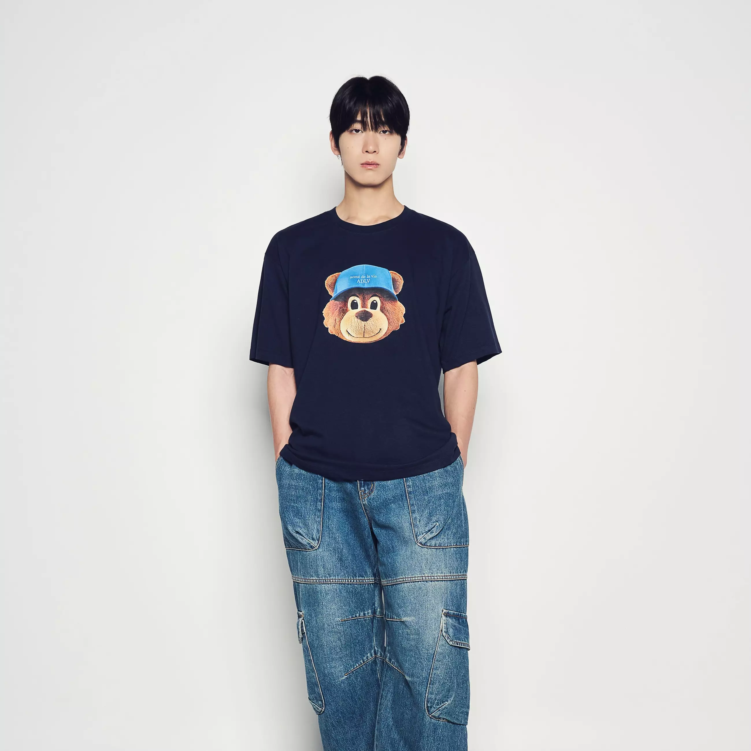 3D AC BEAR FACE SHORT SLEEVE T-SHIRT DARK NAVY