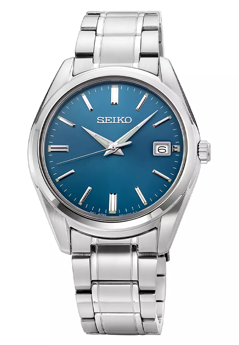 Seiko Quartz Classic Blue Dial Silver Stainless Steel Bracelet Men’s Watch - SUR525P1
