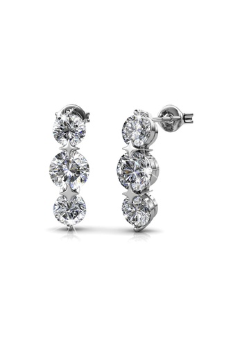 Her Jewellery silver Elise Earrings (White Gold) - Made with premium grade crystals from Austria HE210AC46HHLSG_1