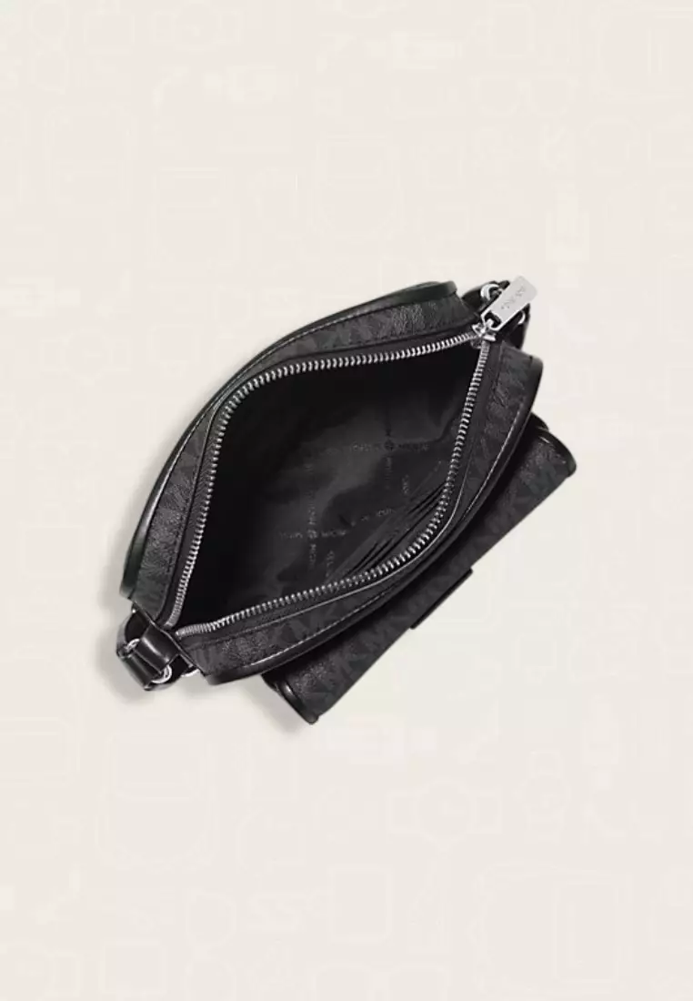 Michael Kors Bradshaw Extra-Small Signature Logo Camera Crossbody Bag Black