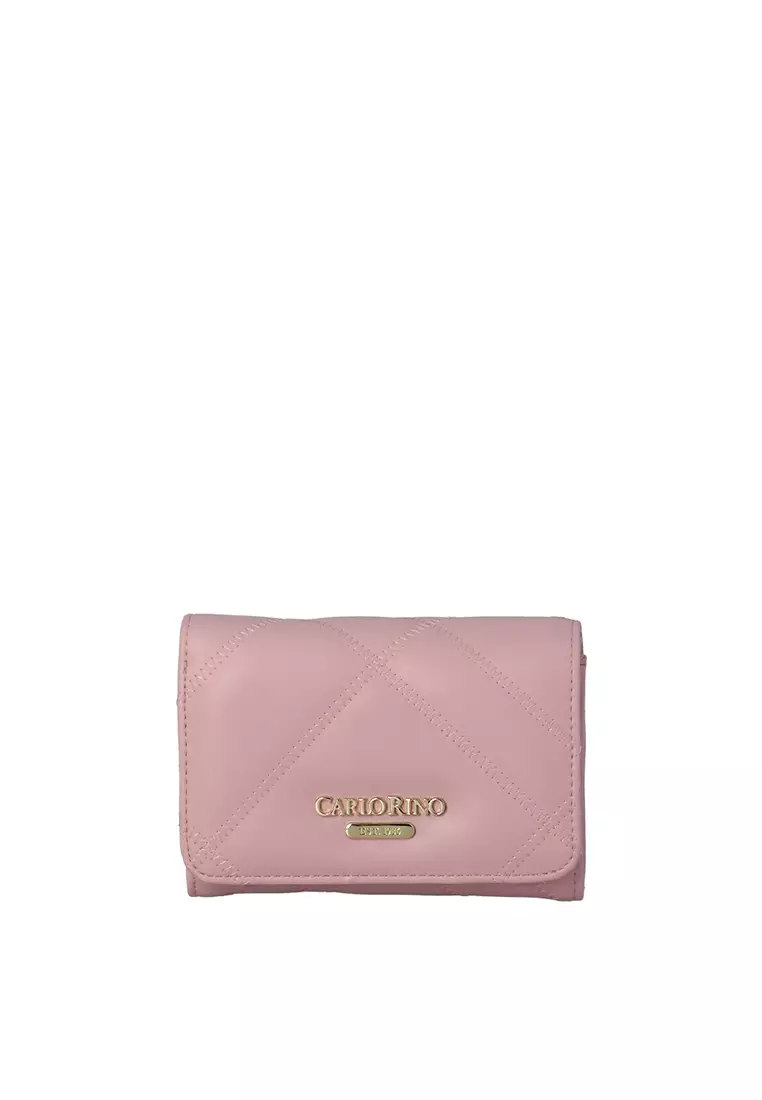 Buy Carlo Rino Glen Quilted Bi-Fold Short Wallet - Pink 2026 Online ...