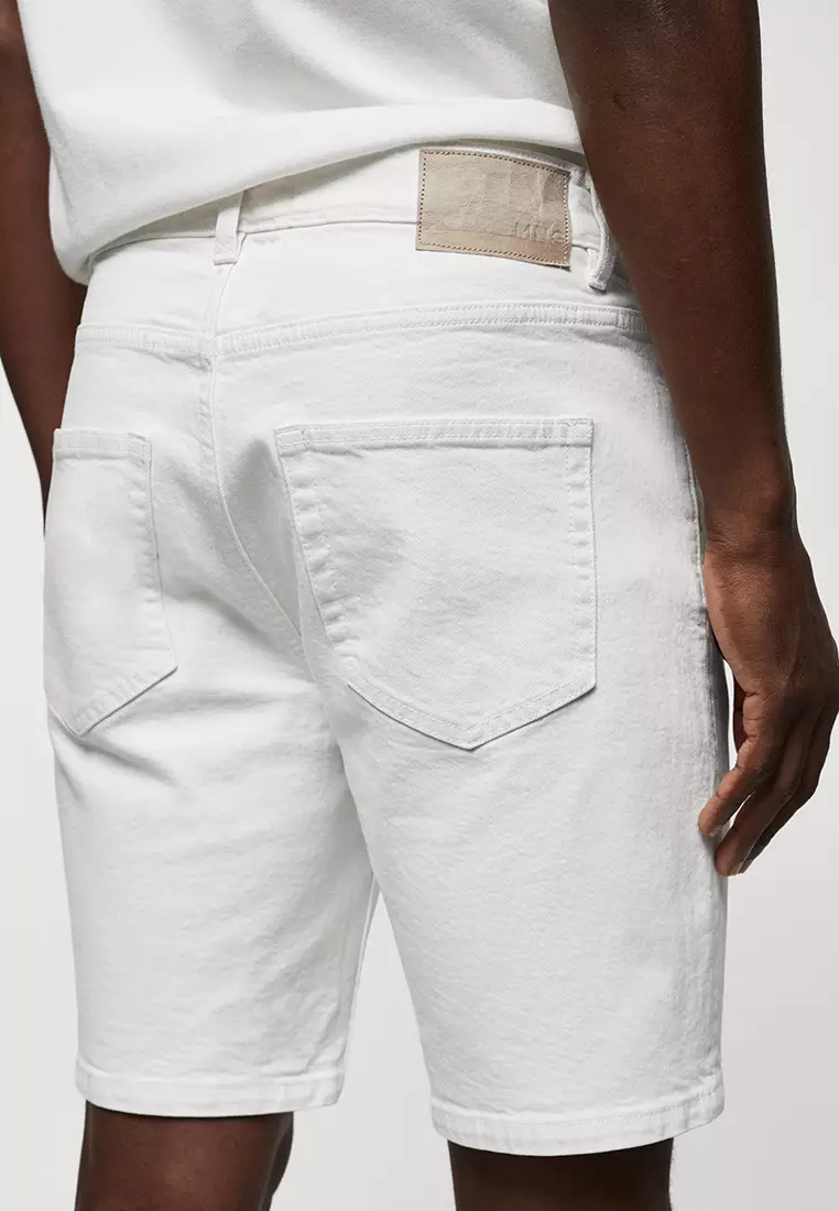 White denim hot sale bermuda shorts