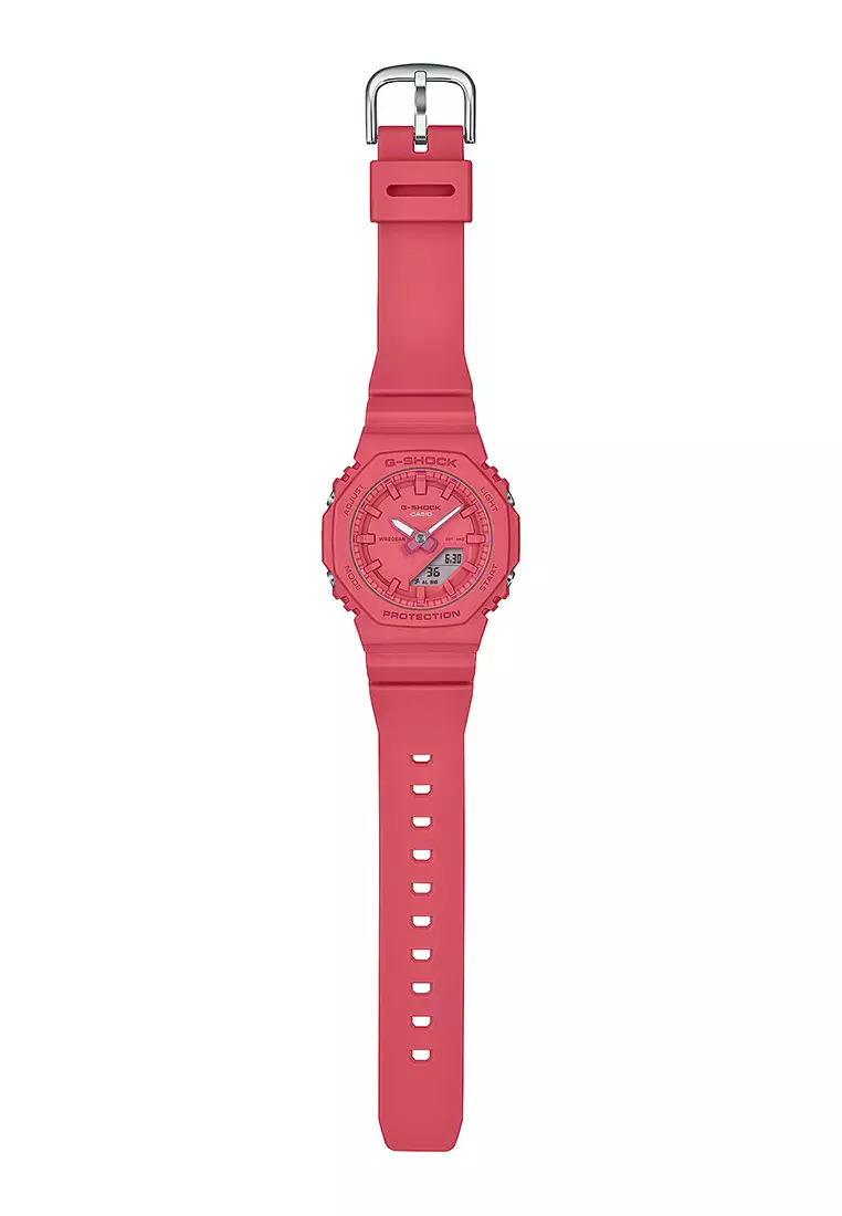 Jam Tangan Analog Digital Wanita Casio G-Shock - Pink Resin Strap - GMA-P2100-4A