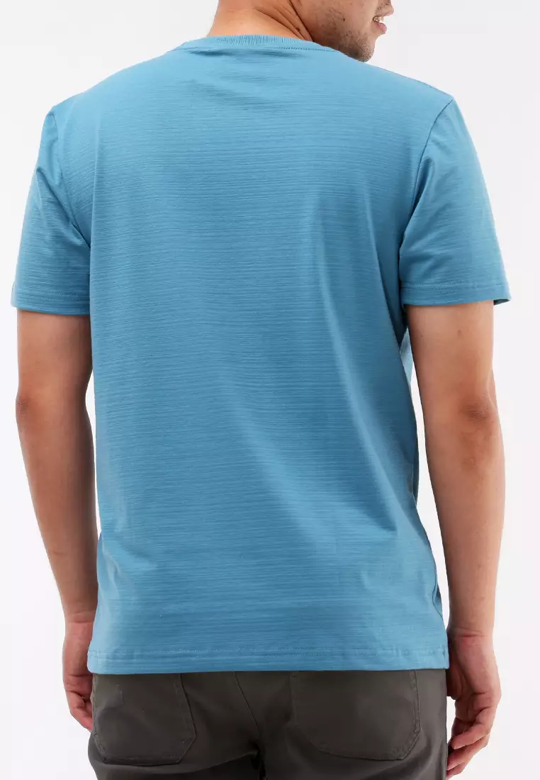 Round Neck Streaky Short Sleeves