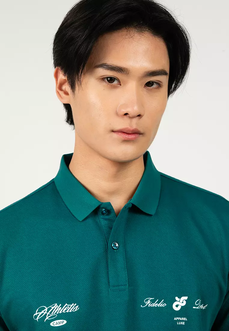 Athletic Camp Printed Polo Shirt
