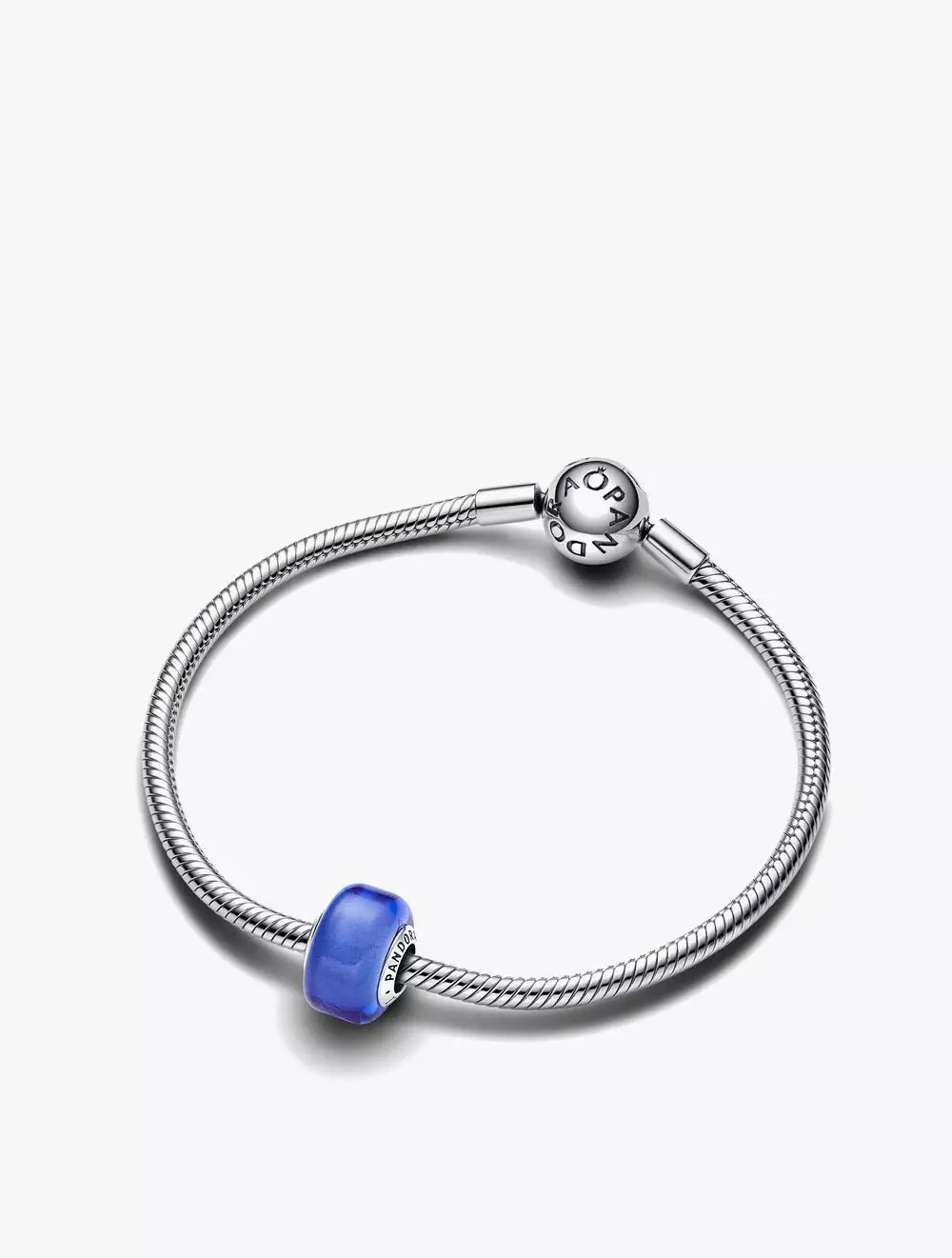 Sterling silver charm with blue Murano glass