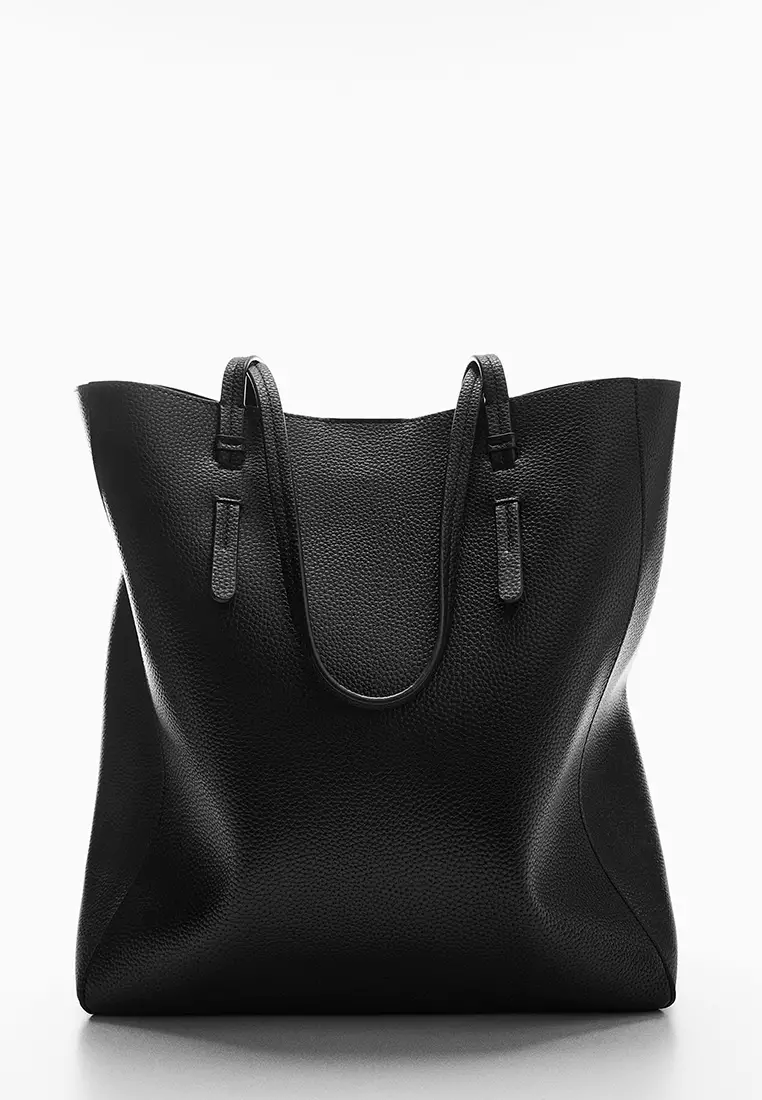 Mango leather tote discount bag