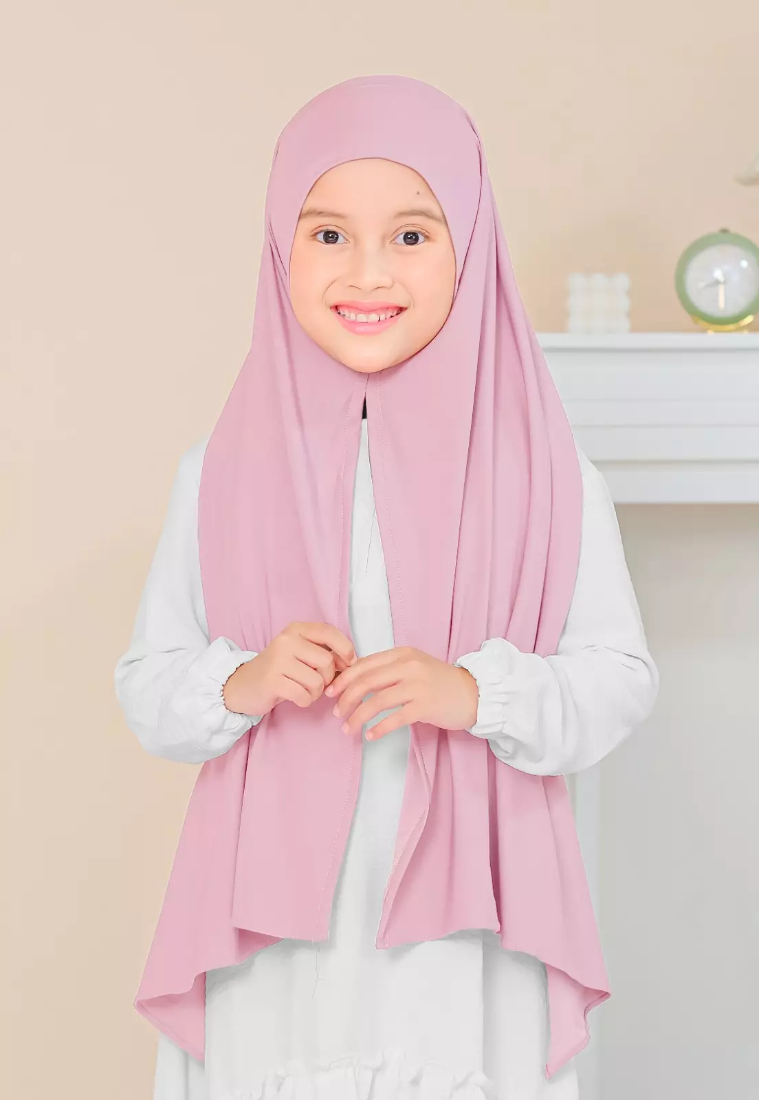 Cotton Bee - Calla Oval Instan | Hijab Pashmina Instan Anak - Love Cupid
