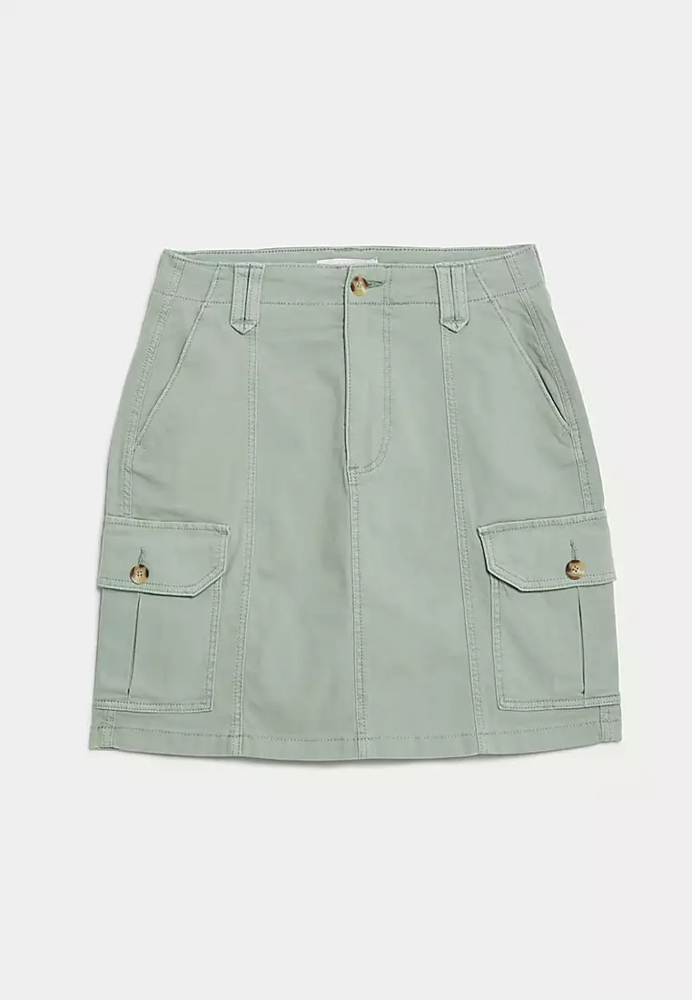 Cotton Rich Mini Utility Skirt