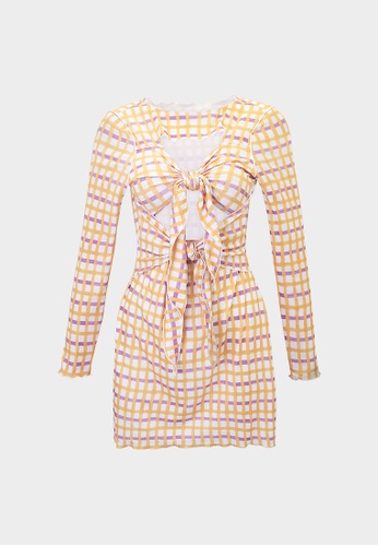 Pomelo gingham dress clearance