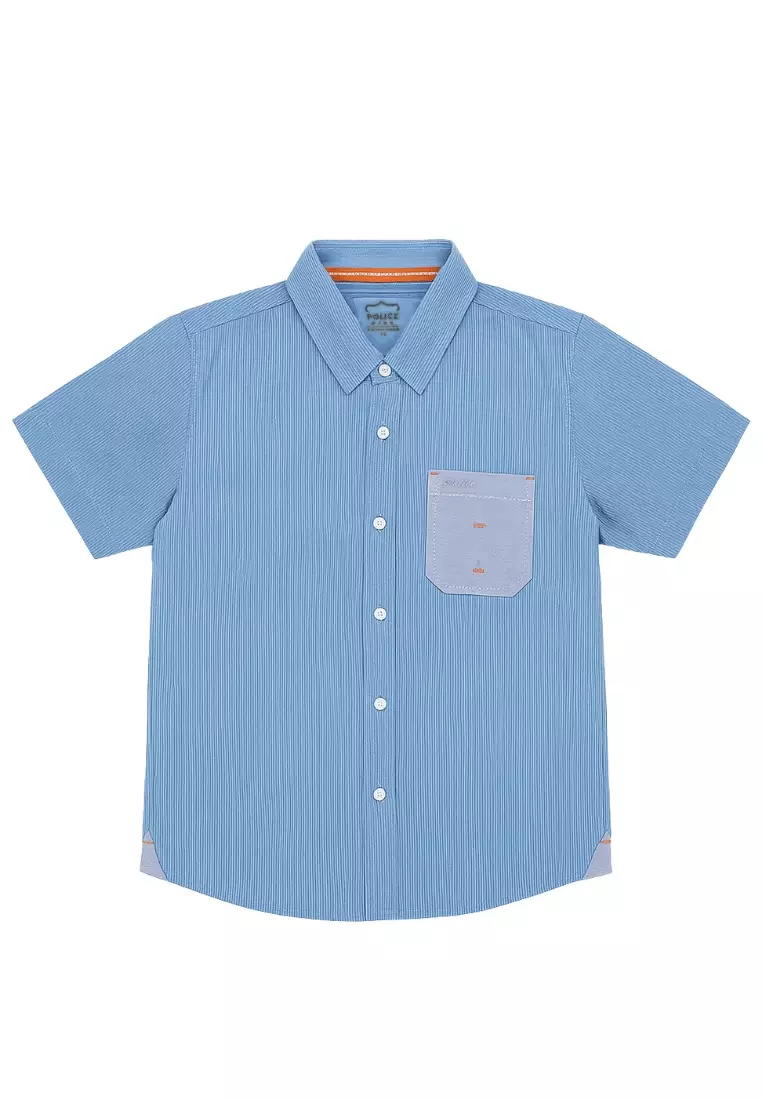 POLICE Kemeja Salur Cotton Anak Laki Laki
