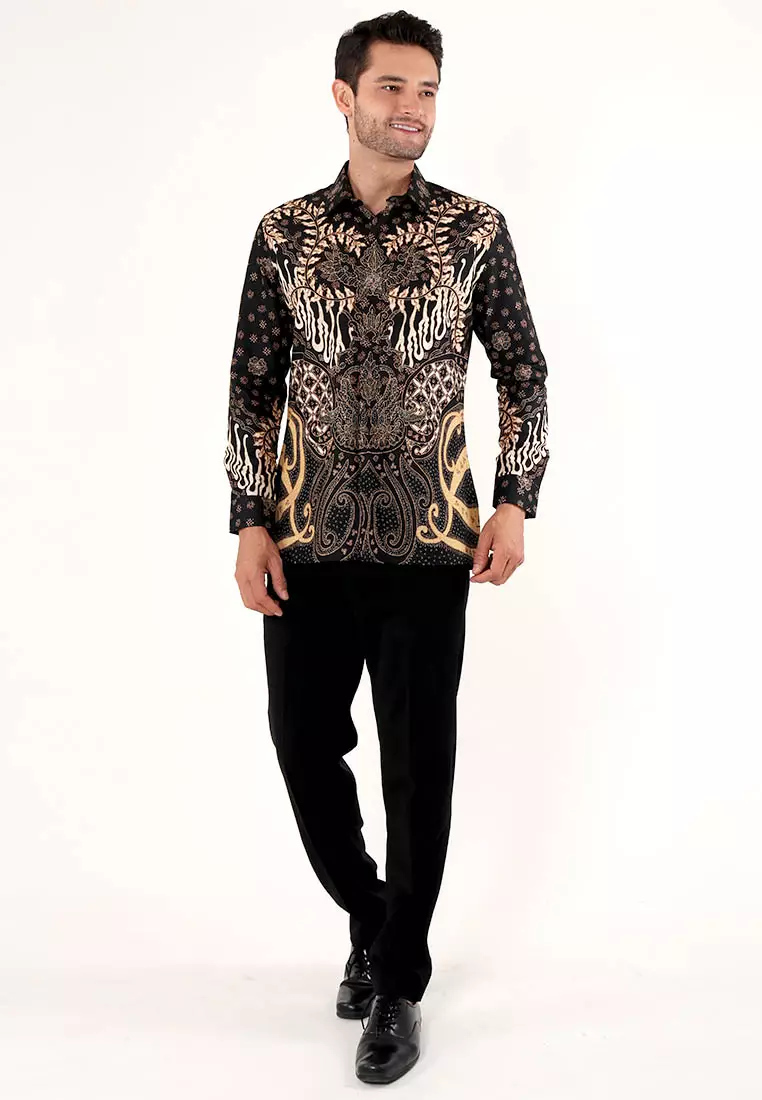 MAGINOT TANWIRA BLACK Batik Slim Fit Lengan panjang