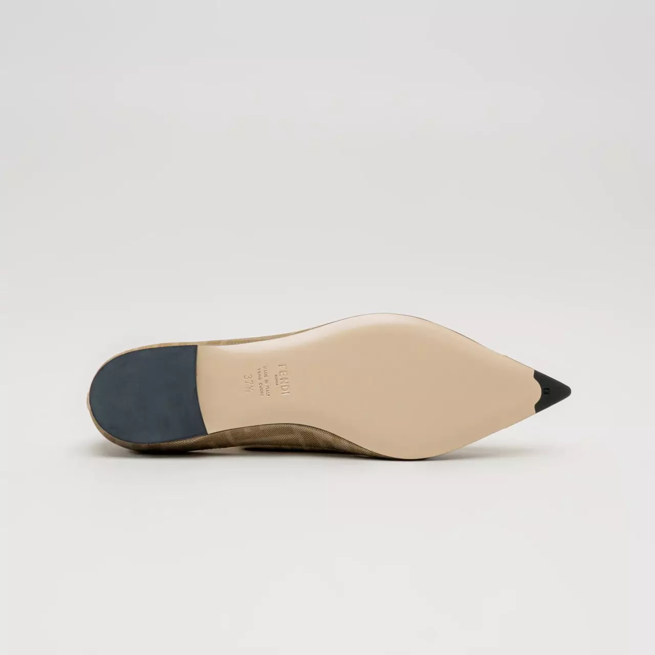 Colibrì FF Mesh Ballet Flats Leather Champagne Ghw