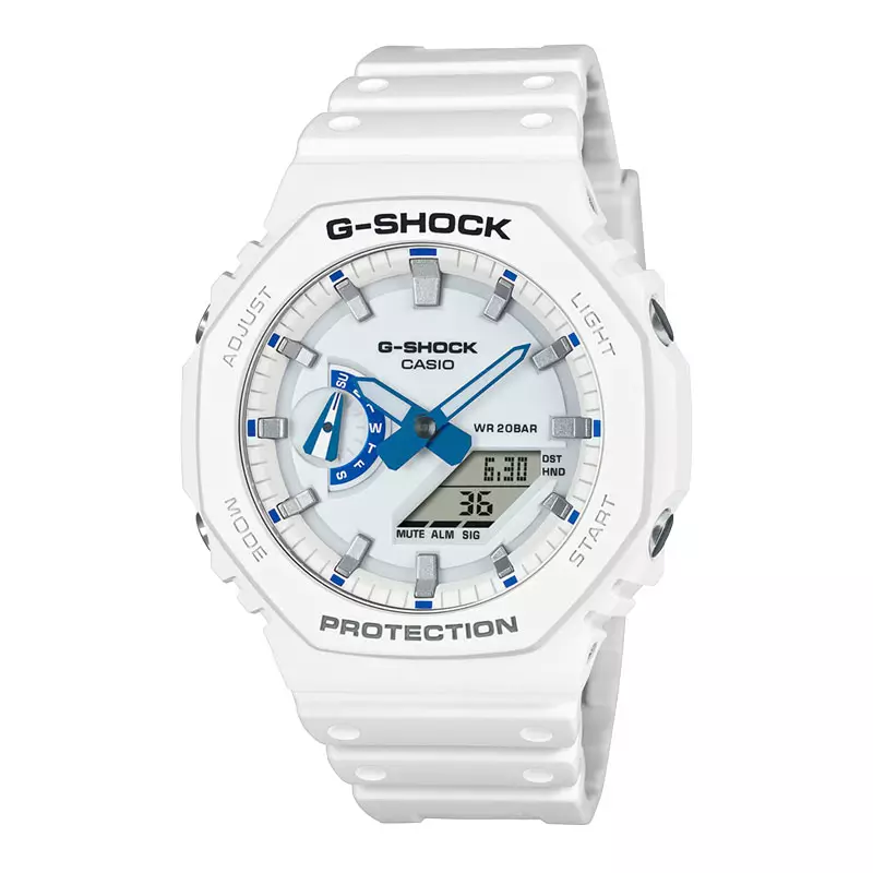 Jam Tangan Pria Casio G-Shock GA-2100HDS-7ADR CasiOak Hidden Glow Series Vol2 Digital Analog Dial Resin Band
