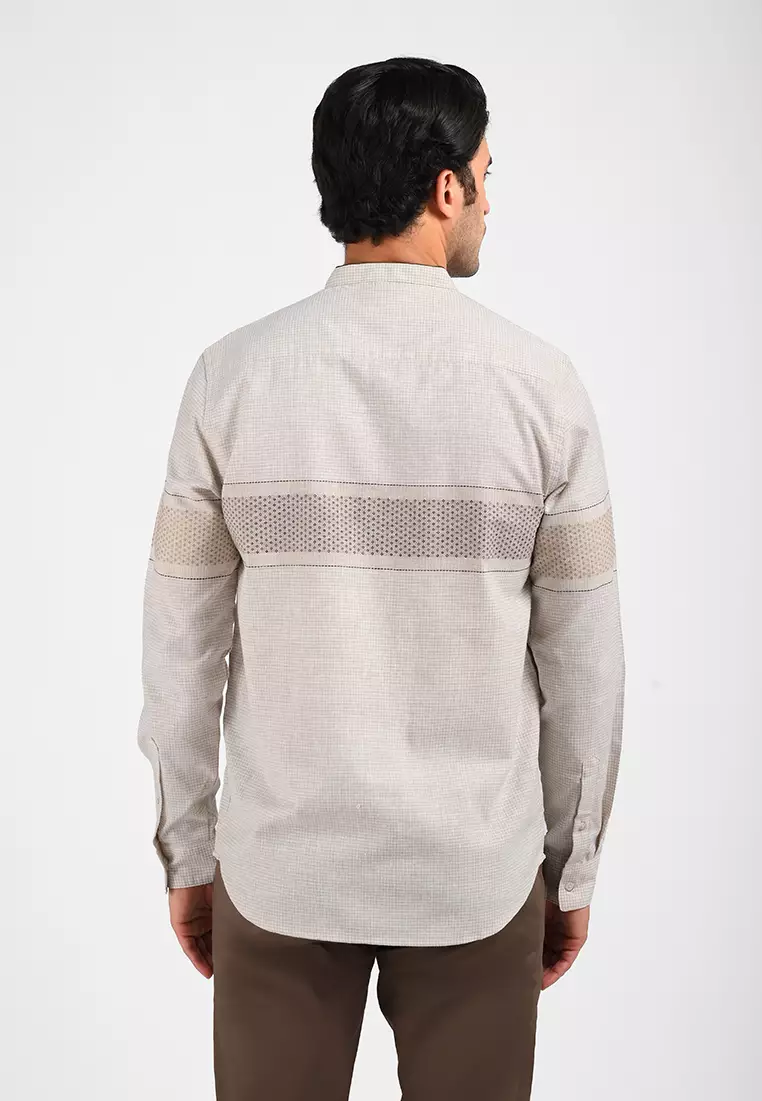 MOC Kemeja Koko Lengan Panjang Pria SUDAN-KHAKI
