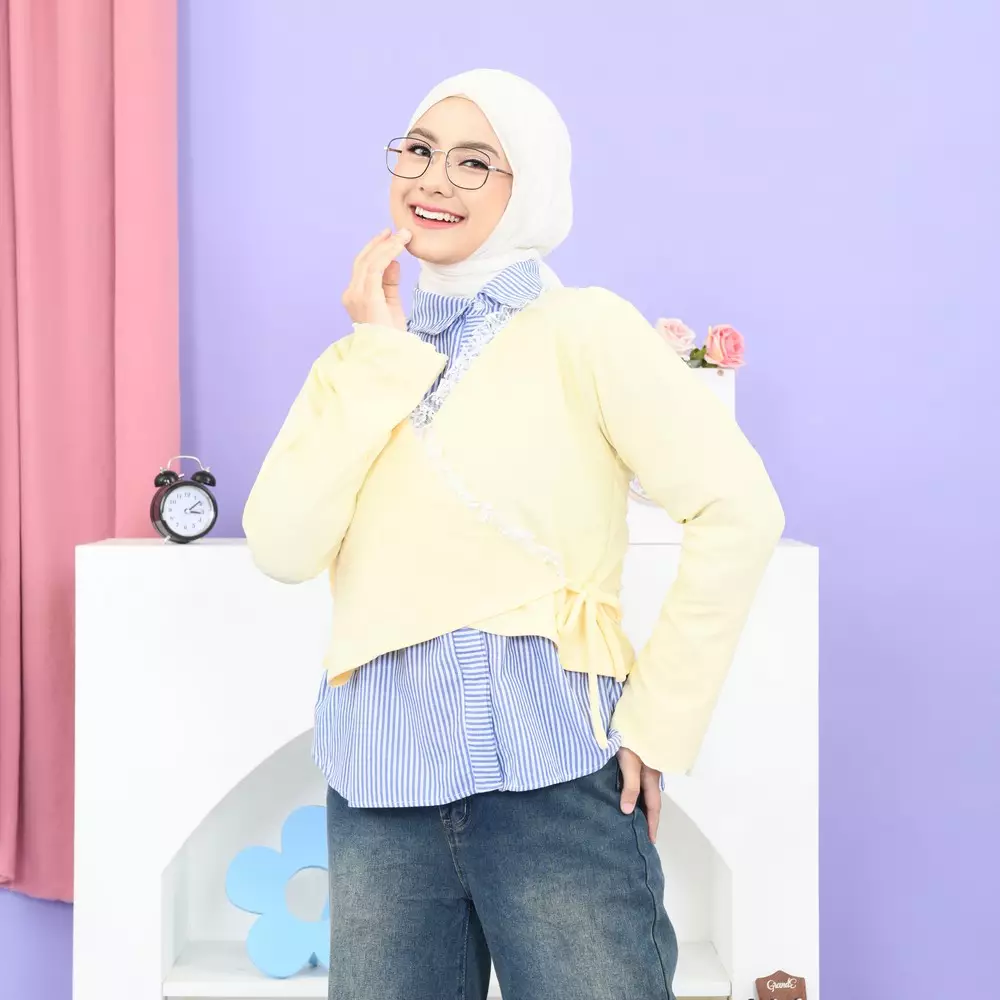 Ballerina Wrap Cardi - Soft Yellow M19771 R29S1