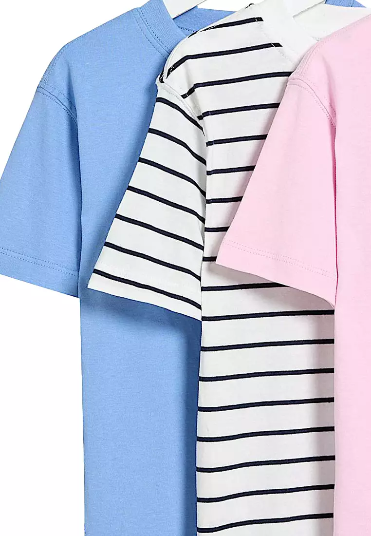 3pk Cotton-Rich Print T-Shirts