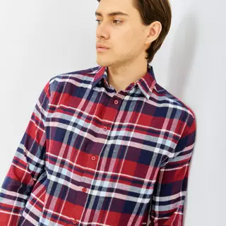 PAULMAY Kemeja Flanel Pria Lengan Panjang  Merah 6716