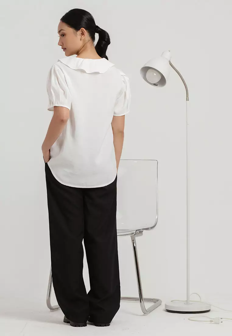 Haze Ruffle Blouse in White