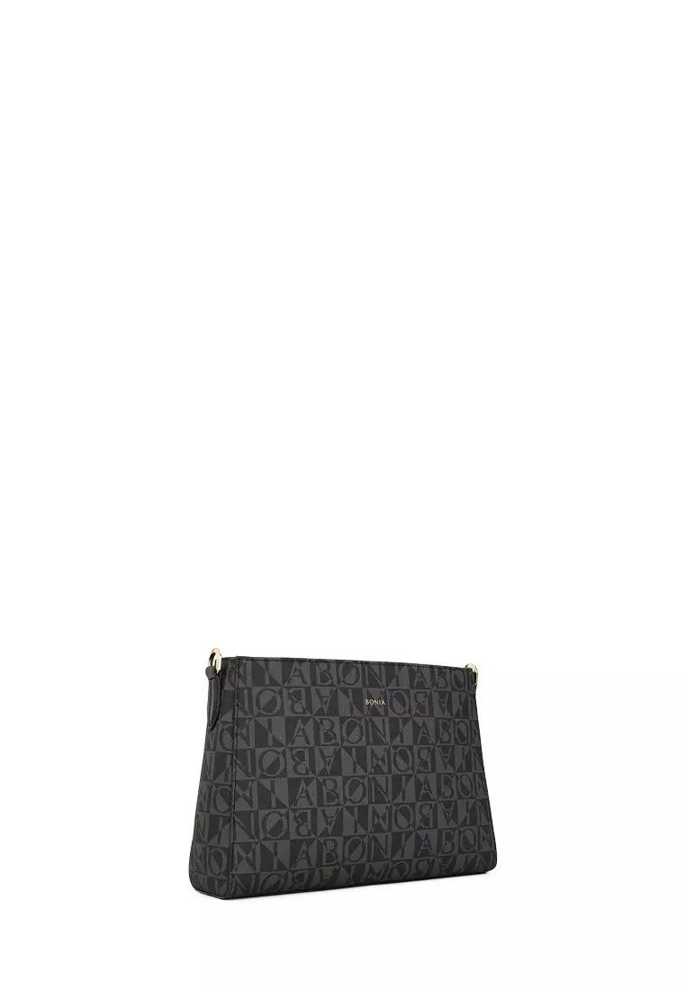 Black Avery Monogram Shoulder Bag