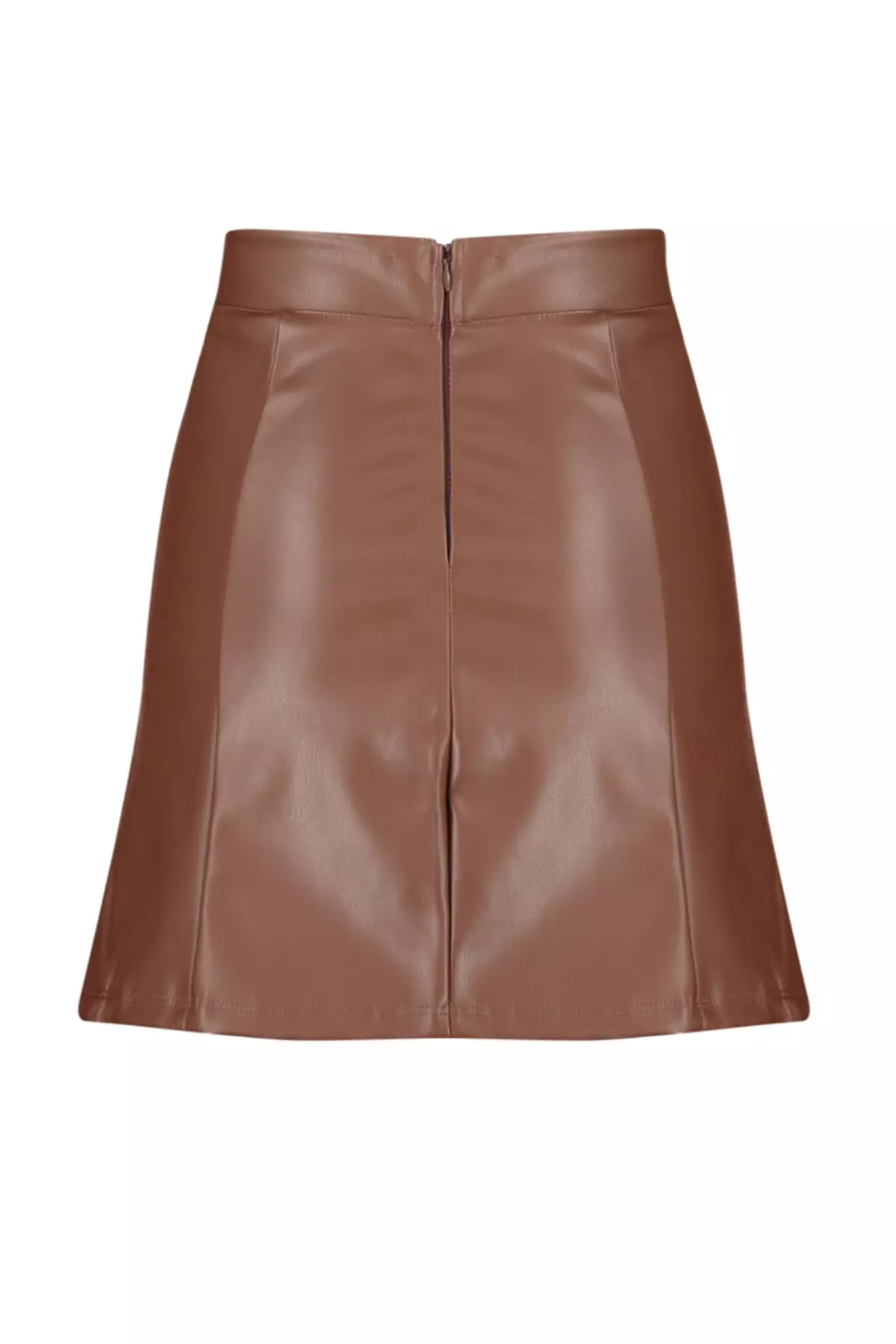 Faux Leather Draped Skirt