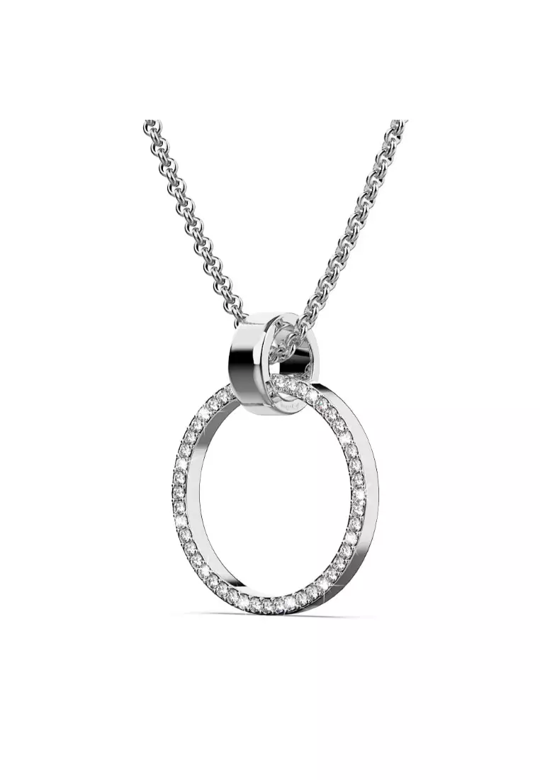 Orbit of Charm Necklace Embellished with SWAROVSKI® Crystal in White Gold 